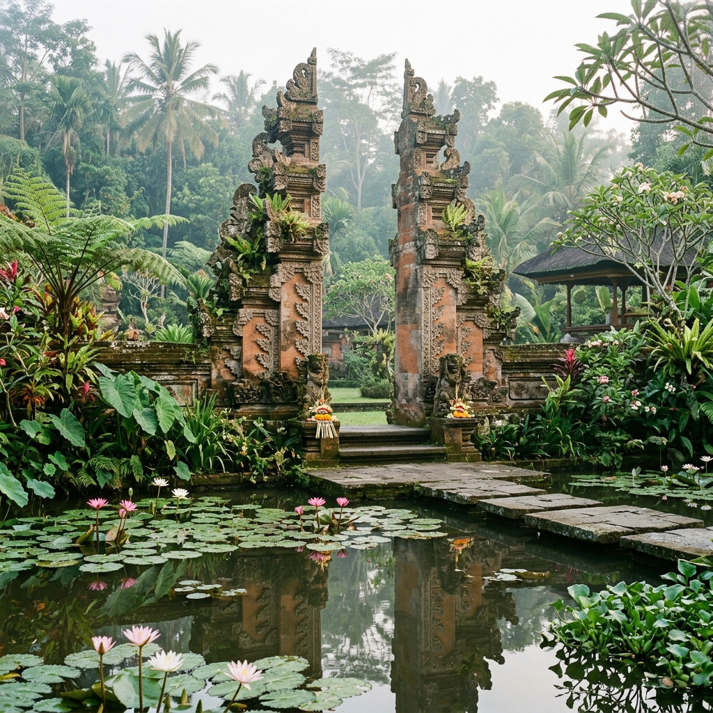 Balinese temple garden - setting for our 200H training